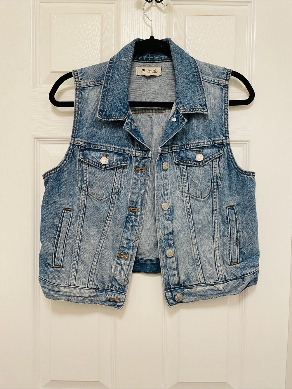 Madewell Light Blue Denim Vest - Sleeveless Trucker Style